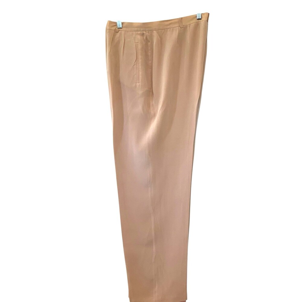 Nvgard Collection Dress Pants Womens 100% Silk Lined 16 Pink Pleated Front 90s